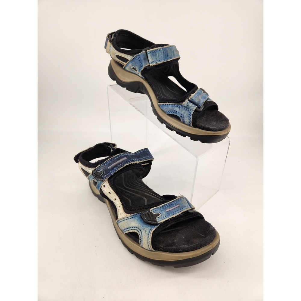 ECCO Yucatan Sport Sandals Womens 39 / US 8.5 Blue Adjustable Strap Hiking Shoes